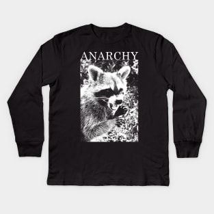 Anarchy Raccoon Kids Long Sleeve T-Shirt